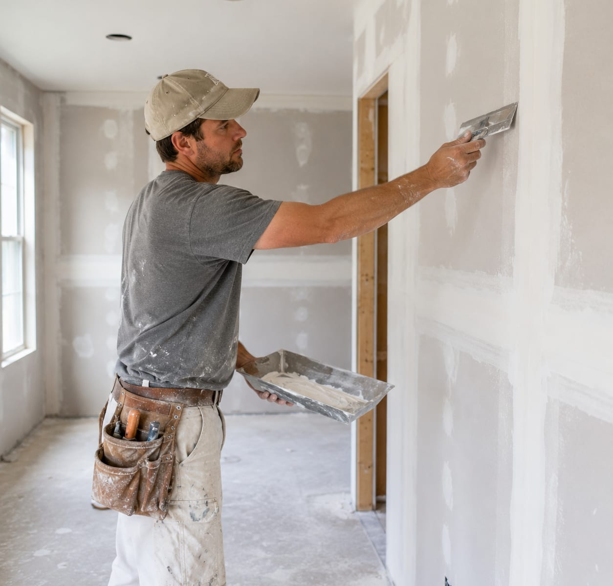 Interior remodeling and drywall-ready space
