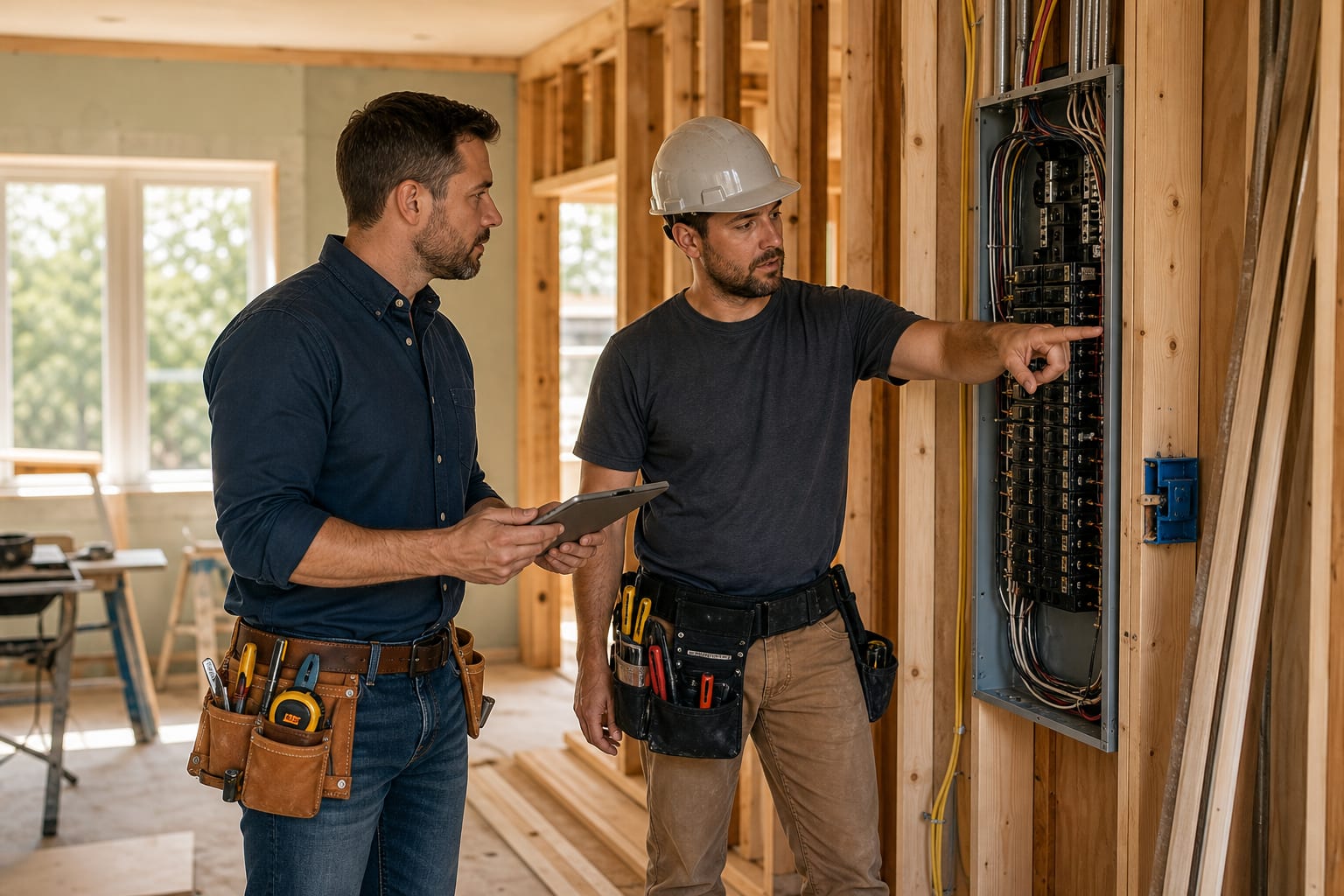 Electrical panel coordination during a residential construction project